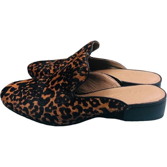 Matisse Lacy Tan Leopard Animal Print Calf Hair Leather Mules - Picture 5 of 13